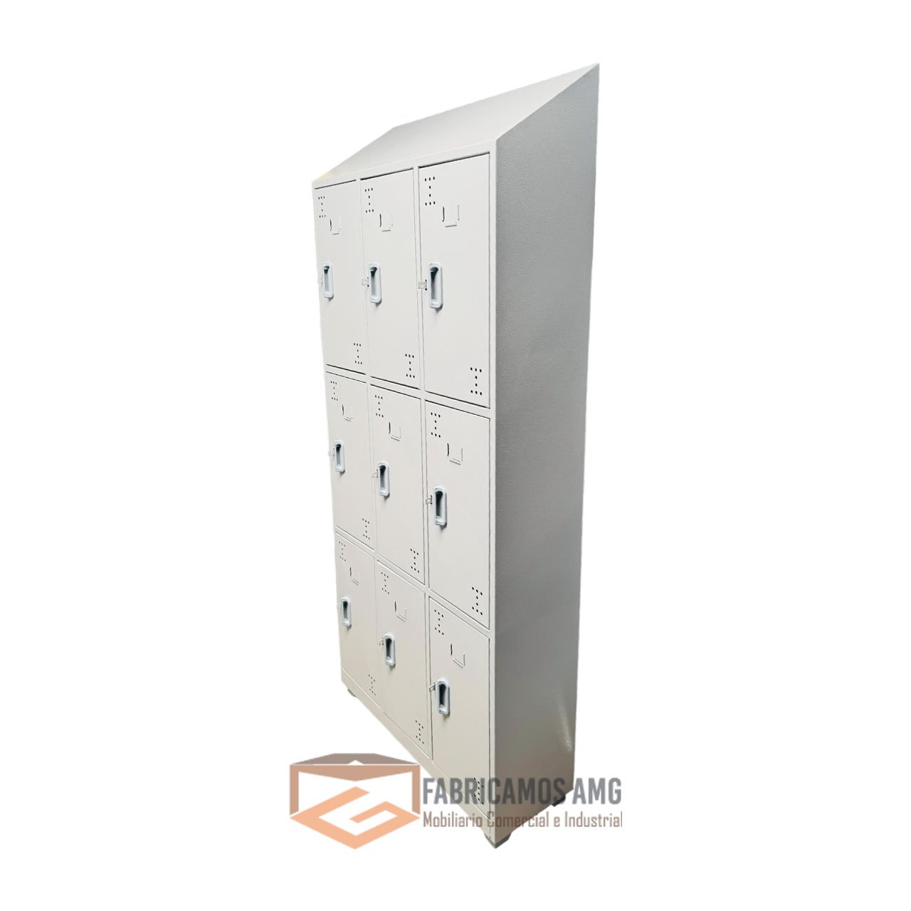 Locker de 9 compartimientos techo inclinado Bogotá Colombia