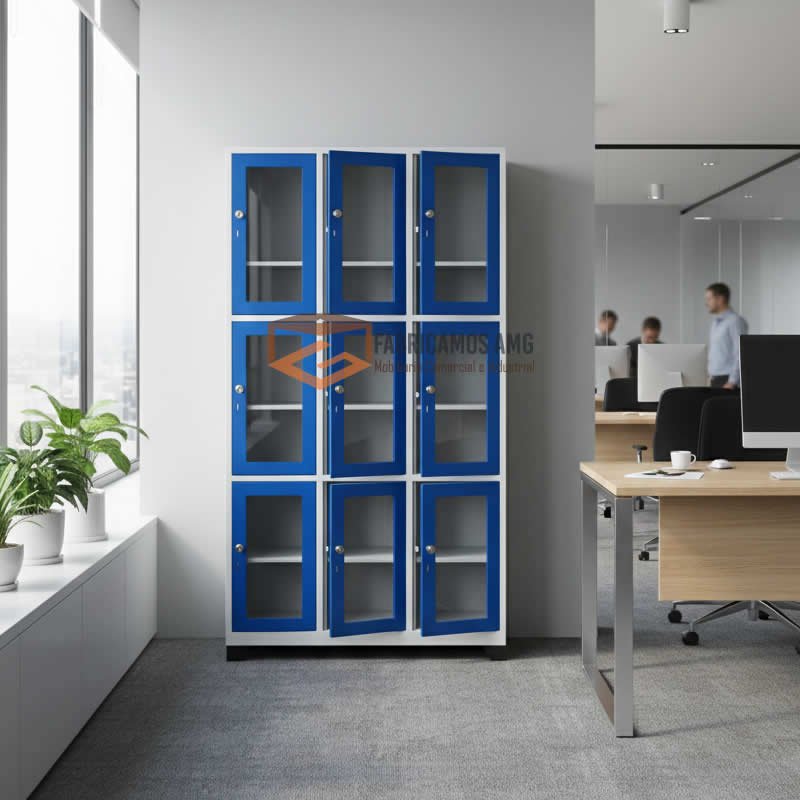 Locker metálico con puerta en acrílico
