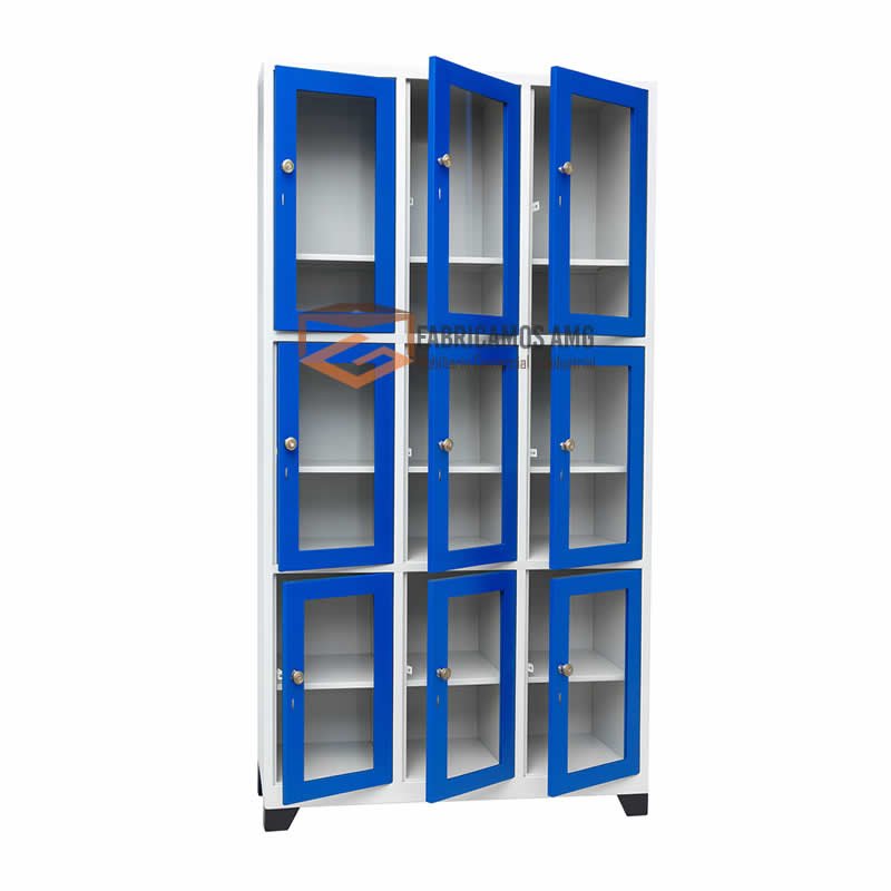 Lockers metálicos con puerta en acrílico